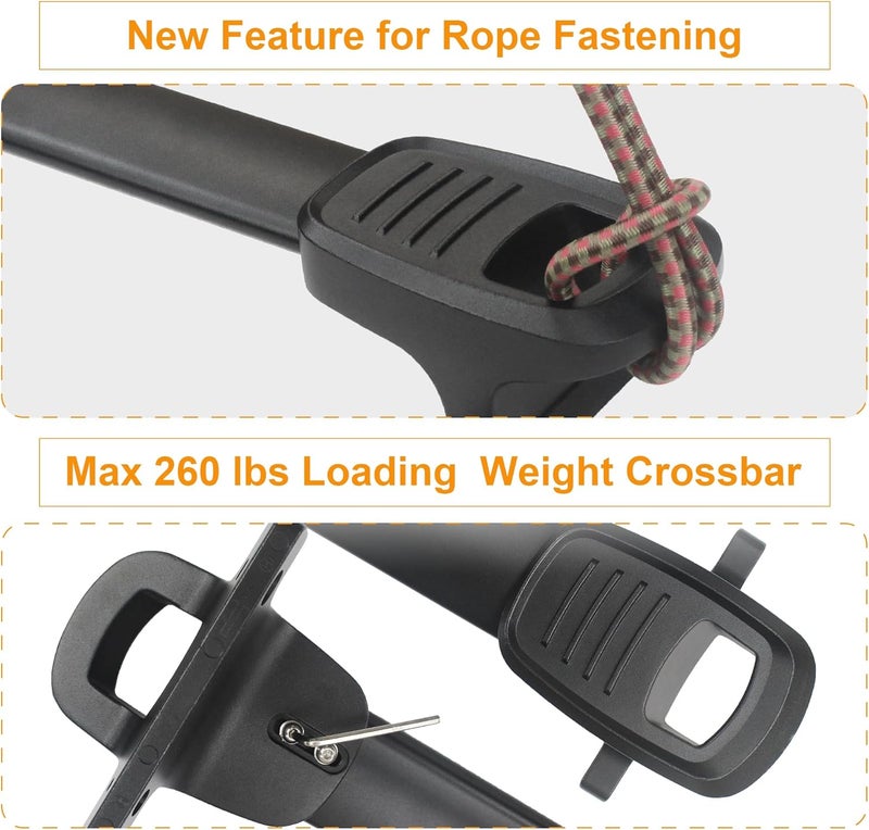 Autekcomma Heavy Duty 260lb Loading Weight Roof Rack Crossbars Compatible for GMC Acadia 2017-2023 Anti-Corrosion,Full Aluminum Black Matte Finishing (Sold as 1 Pair) - Image 4